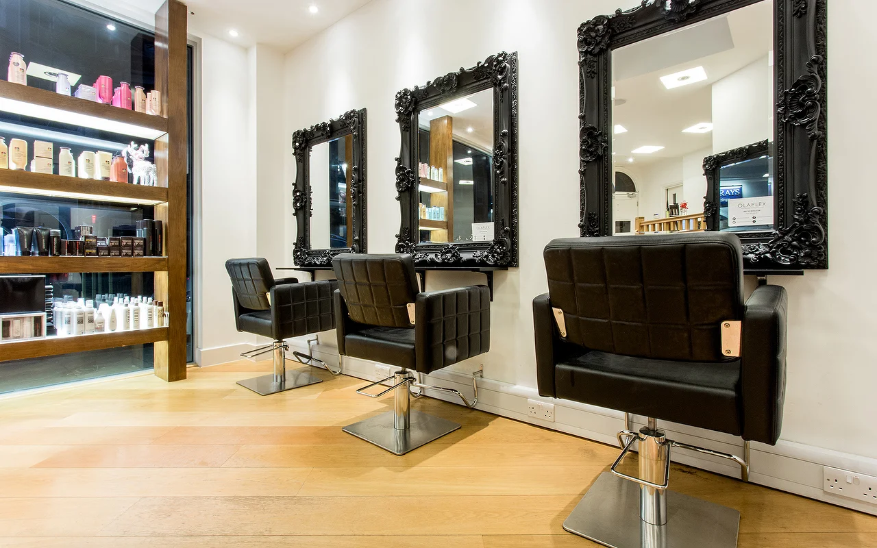 Interior of Sébastien Hair Salon, Kensington